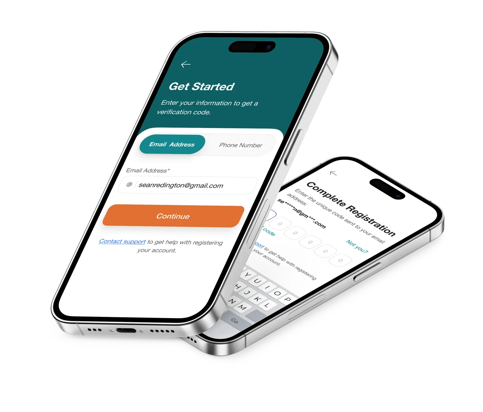 Passwordless registration flow