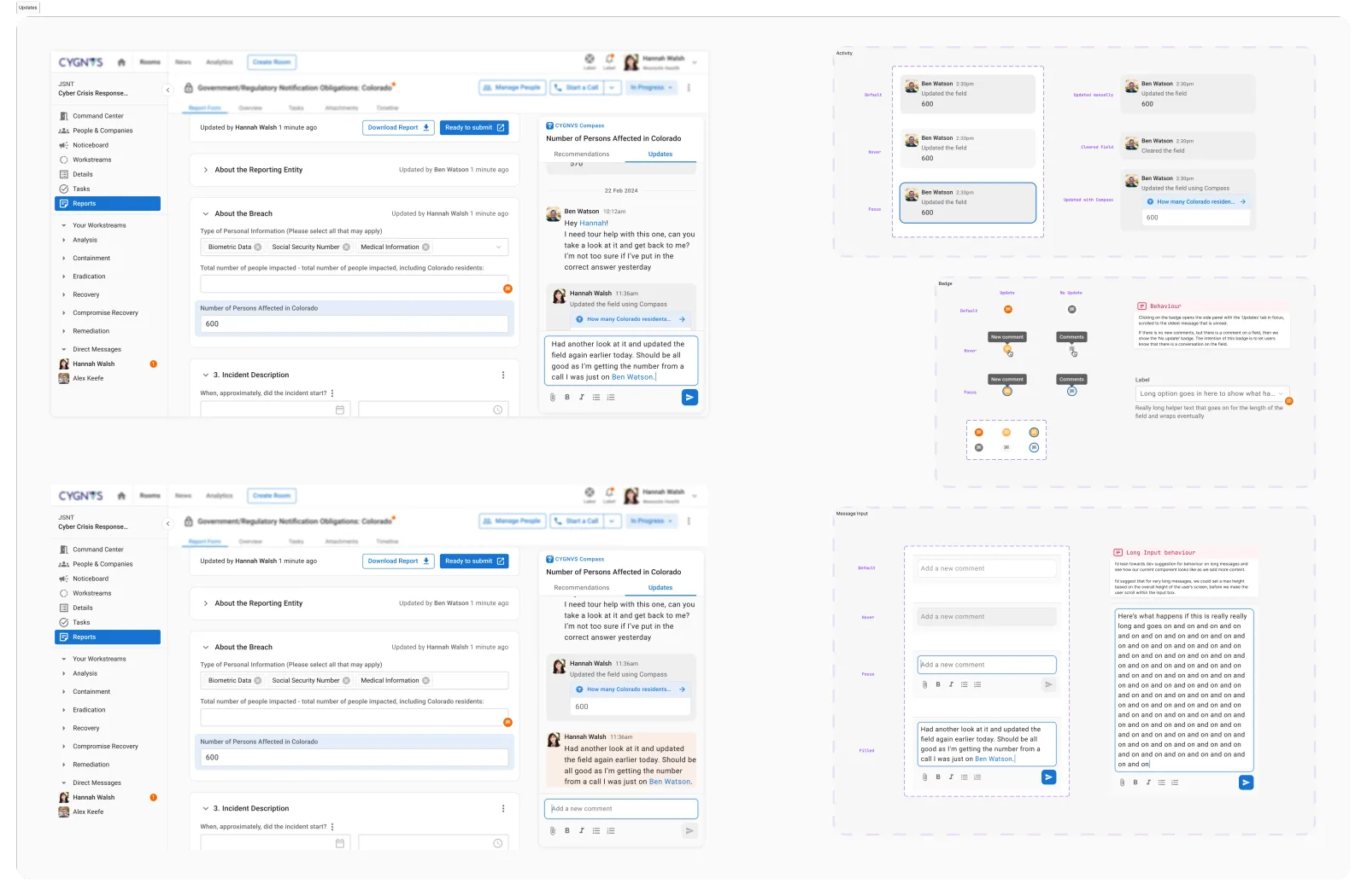 Field-level updates and comments